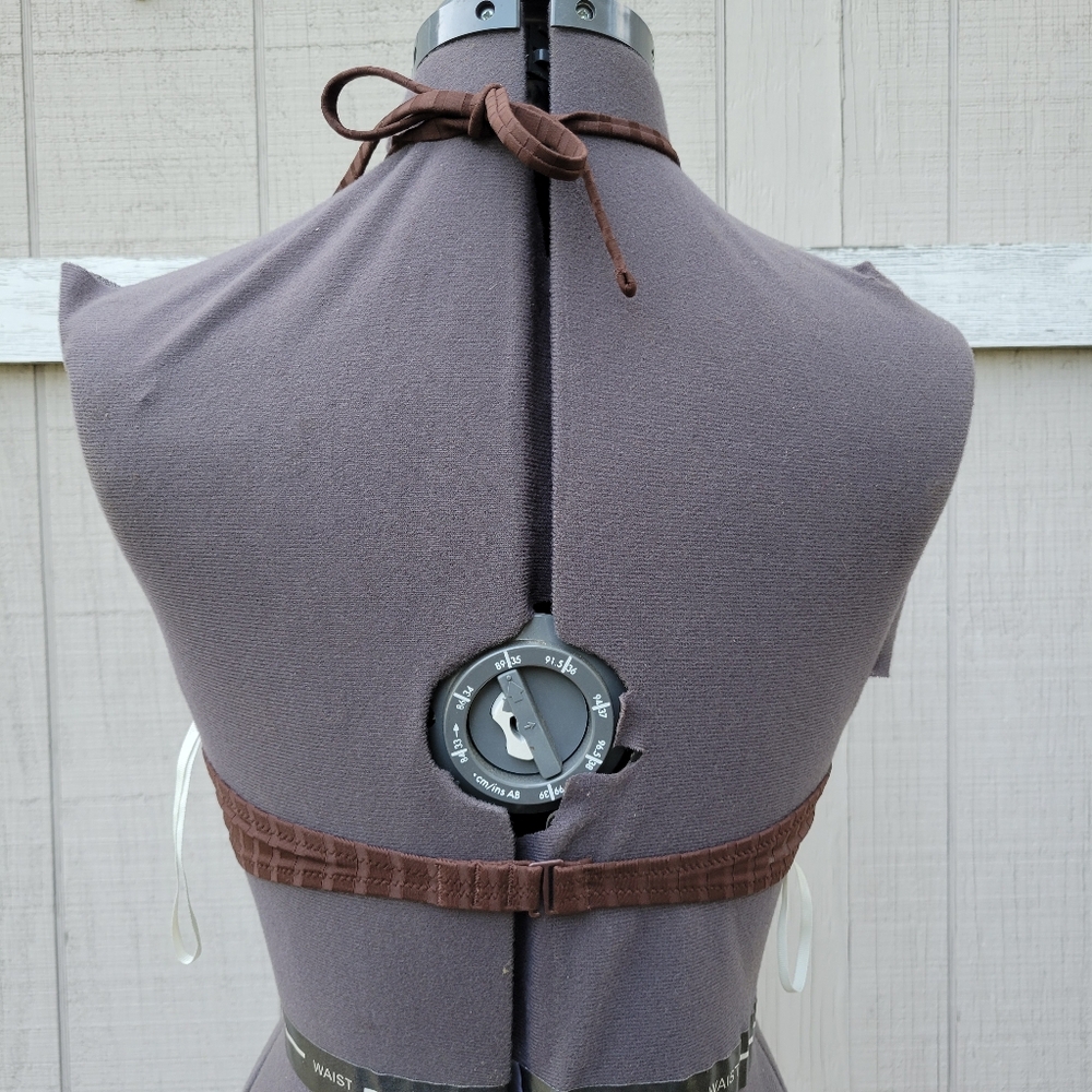 Aerie Wide Brown Rib Halter Bandeau Ring Sexy Party Festival Bikini Top Medium - Picture 5 of 11